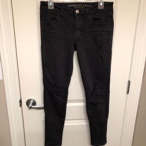 Black Distressed Jeggings